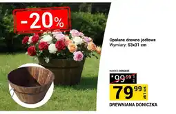 Merkury Market Drewniana doniczka opalane drewno jodłowe 53x31cm oferta