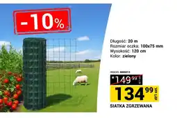 Merkury Market Siatka zgrzewana długość 20m rozmiar oczka 100x75mm wysokość 120cm zielona oferta
