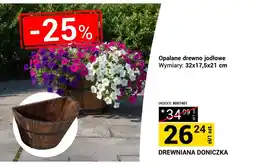 Merkury Market Drewniana doniczka opalane drewno jodłowe 32x17,5x21cm oferta