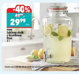 Biedronka Szklany słoik z kranikiem Etan oferta