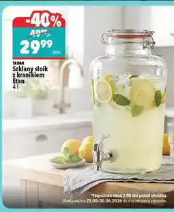 Biedronka Szklany słoik z kranikiem TADAR Etan oferta