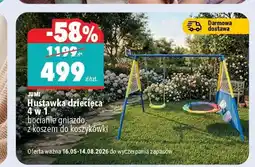 Biedronka Huśtawka dziecięca JUMI 4 w 1 bocianie gniazdo z koszem do koszykówki oferta