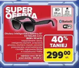 Carrefour Okulary inteligentne z kamerą AI EXTRALINK G300 oferta
