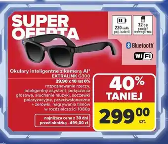 Okulary inteligentne z kamerą AI EXTRALINK G300