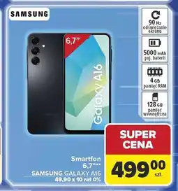 Carrefour Smartfon 6,7 SAMSUNG GALAXY A16 oferta