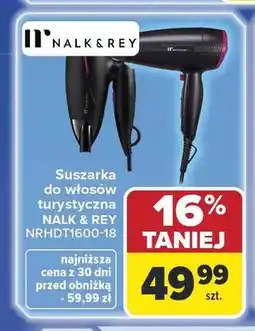 Carrefour Suszarka do włosów turystyczna NALK & REY NRHDT1600-18 oferta