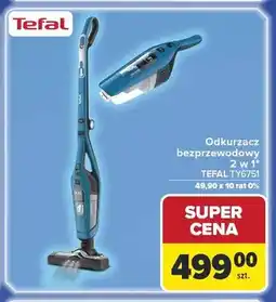 Carrefour Odkurzacz bezprzewodowy 2 w 1 TEFAL TY6751 oferta