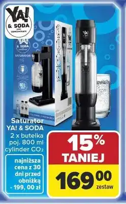 Carrefour Saturator YA! & SODA 2 x butelka poj. 800ml cylinder CO2 oferta