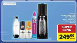 Carrefour Zestaw SODASTREAM TERRA w zestawie: ekspres, cylinder CO2,2x butelka poj. 1l, 2x syrop oferta