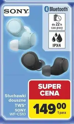 Carrefour Słuchawki douszne TWS SONY WF-C510 oferta