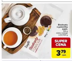 Carrefour Biszkopty w czekoladzie z galaretką o smaku pomarańczowym Simpl oferta