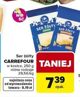Carrefour Ser żółty CARREFOUR w kostce Gouda oferta