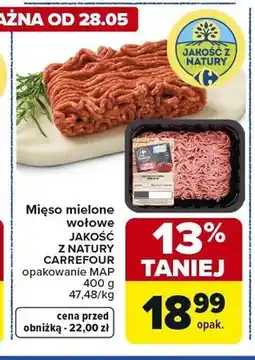 Carrefour Mięso mielone wołowe Jakość z Natury Carrefour opakowanie MAP oferta