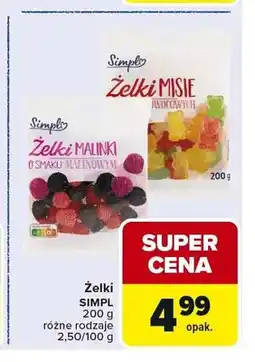 Carrefour Żelki Malinki o smaku malinowym Simpl oferta