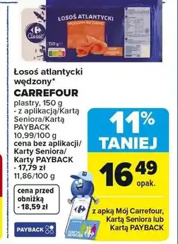 Carrefour Łosoś atlantycki wędzony plastry Carrefour oferta