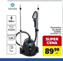 Carrefour Parownica do ubrań KLINDO KGS1580-22 1580W 35g/min 1,35l 1bar oferta