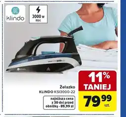 Carrefour Żelazko KLINDO KSI3000-22 3000W oferta