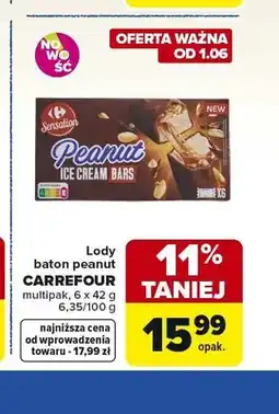 Carrefour Lody baton peanut CARREFOUR 6-pak oferta