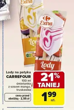 Carrefour Lody na patyku CARREFOUR śmietanka z sosem mango oferta