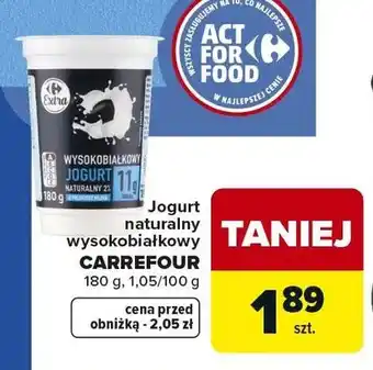Carrefour Jogurt naturalny wysokobiałkowy Carrefour oferta