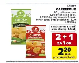 Carrefour Chipsy ziemniaczane o smaku zielonej cebulki Carrefour oferta