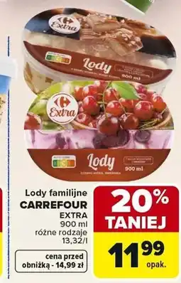 Carrefour Lody familijne Carrefour Extra o smaku waniliowym i czekoladowym oferta