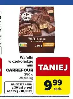 Carrefour Wafelki w czekoladzie mini Carrefour oferta