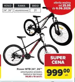 Carrefour Rower MTB 24 amortyzator przedni hamulce tarczowe oferta