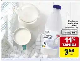 Carrefour Maślanka naturalna SIMPL w butelce oferta