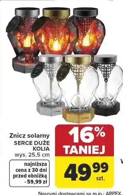Carrefour Znicz solarny SERCE DUŻE KOLIA wys. 25,5cm oferta