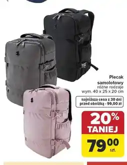 Carrefour Plecak samolotowy wym. 40x25x20cm oferta