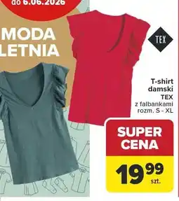 Carrefour T-shirt damski TEX z falbankami rozm. S - XL oferta