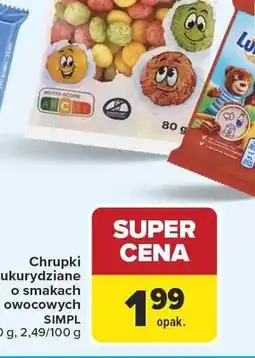 Carrefour Chrupki kukurydziane o smakach owocowych SIMPL oferta