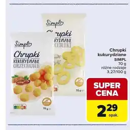 Carrefour Chrupki kukurydziane orzechowe Simpl oferta