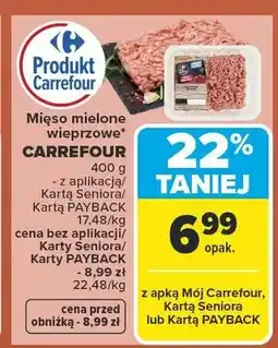 Carrefour Mięso mielone wieprzowe Carrefour oferta