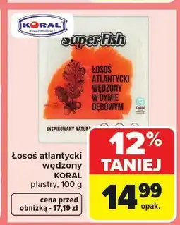 Carrefour Łosoś atlantycki wędzony KORAL plastry oferta