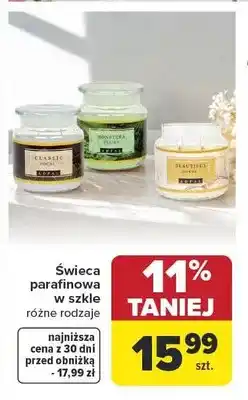 Carrefour Świeca parafinowa w szkle oferta