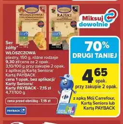 Carrefour Ser żółty Rajski Włoszczowa plastry oferta