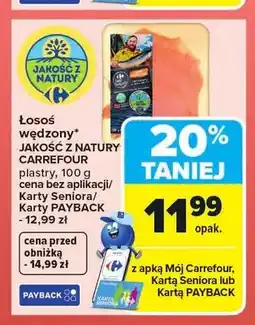 Carrefour Łosoś wędzony JAKOŚĆ Z NATURY CARREFOUR plastry oferta