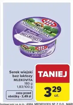 Carrefour Serek wiejski bez laktozy Mlekovita oferta