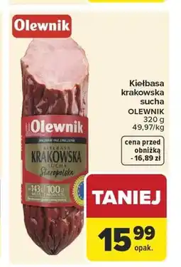 Carrefour Kiełbasa krakowska sucha Olewnik oferta
