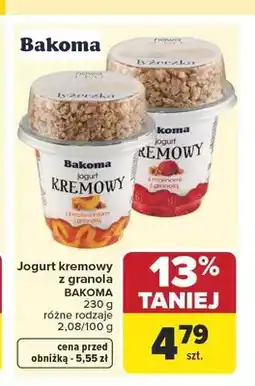 Carrefour Jogurt kremowy z granolą Bakoma oferta