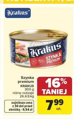 Carrefour Szynka premium Krakus oferta