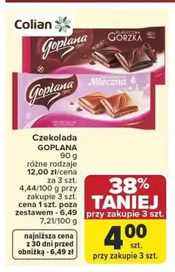 Carrefour Czekolada Goplana klasyczna gorzka 60% oferta