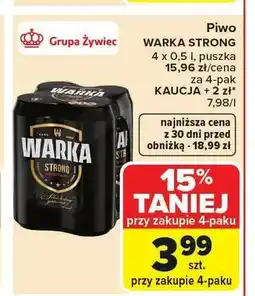 Carrefour Piwo Warka Strong 4-pak oferta