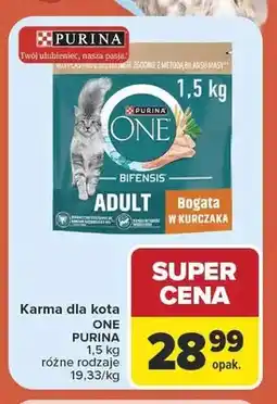 Carrefour Karma dla kota ONE Purina Adult Bogata w kurczaka oferta