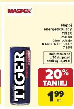 Carrefour Napój energetyzujący Tiger Classic oferta