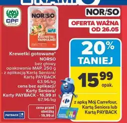 Carrefour Krewetki gotowane Norso oferta