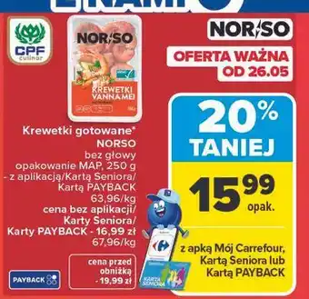 Carrefour Krewetki gotowane Norso oferta