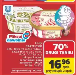 Carrefour Lody soft & crunchy truskawkowe Algida Carte D'or oferta